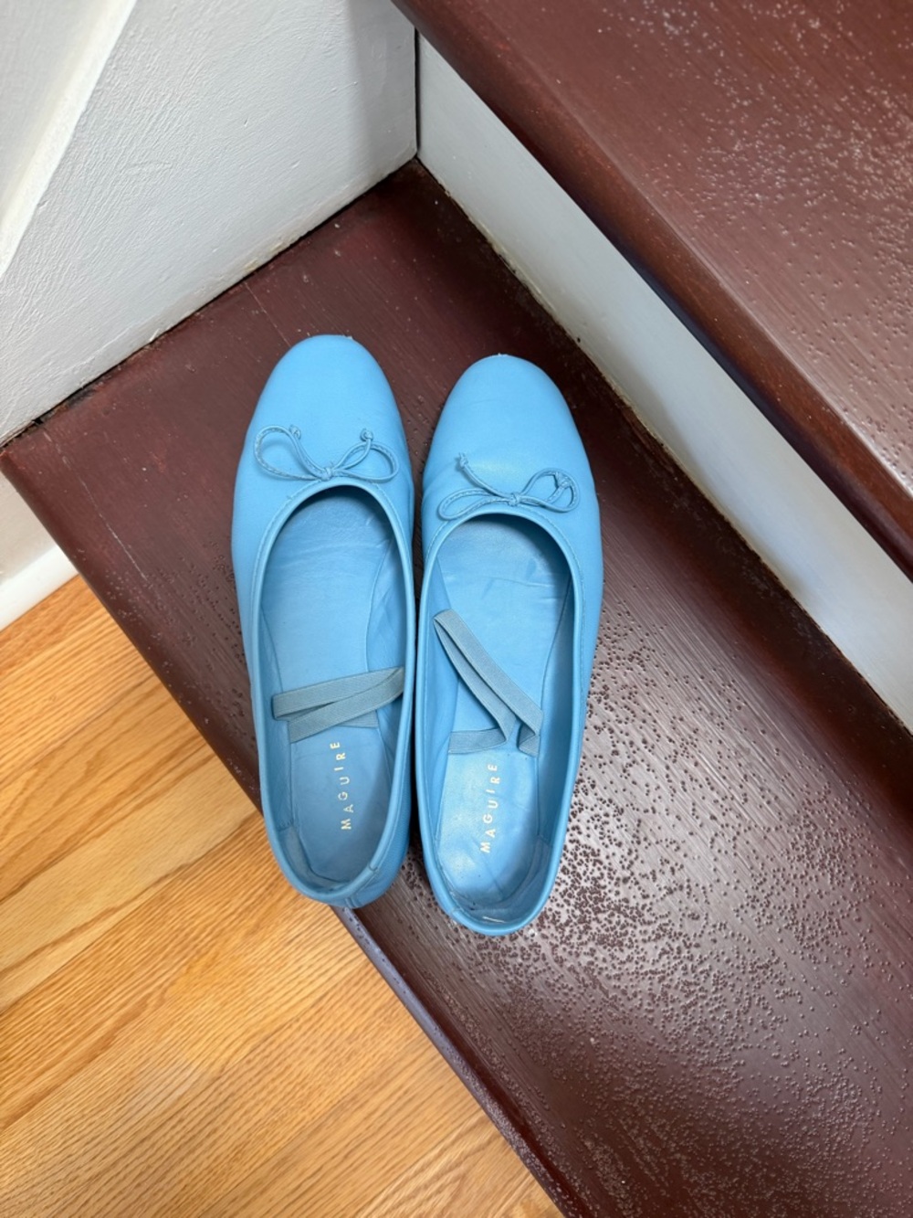 Blue Leather Maguire Ballet Flats